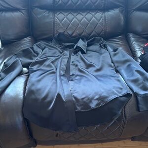 Sleek Black Button-Up Shirt